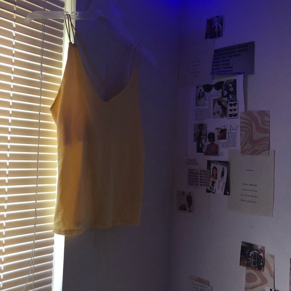 yellow tank top